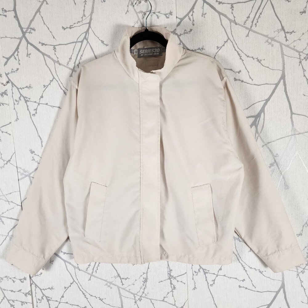 Second Skin Hydrashield Ivory Full Zip Bomber Style Jacket